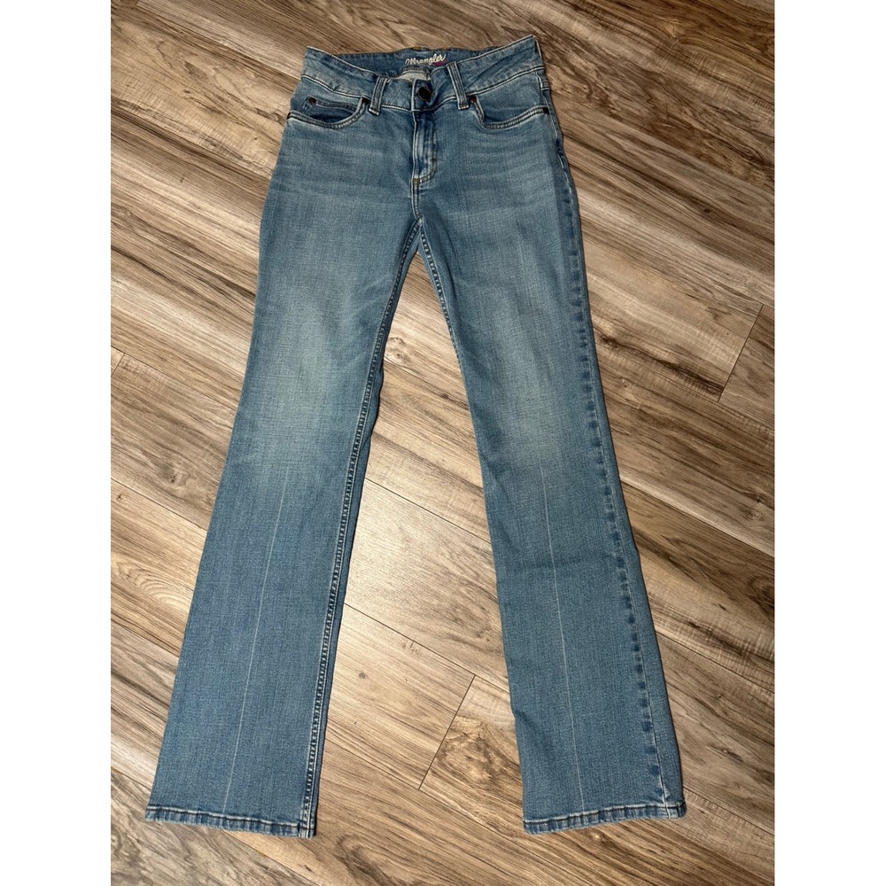Wrangler Womens Boot Cut Jeans Medium Wash Stretch Denim Size 28x34